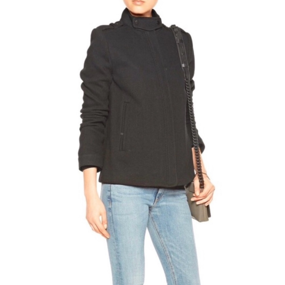 Vince Charcoal Grey Wool Twill Trapeze Jacket